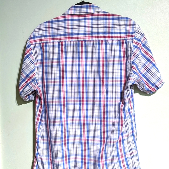 Duskgoo (KANGAROO) short sleeve plaid button u Men's medium. - Picture 2 of 8
